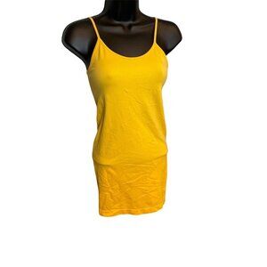 Charlie Page Yellow Long Camisole Top with Adjustable Straps Sz S